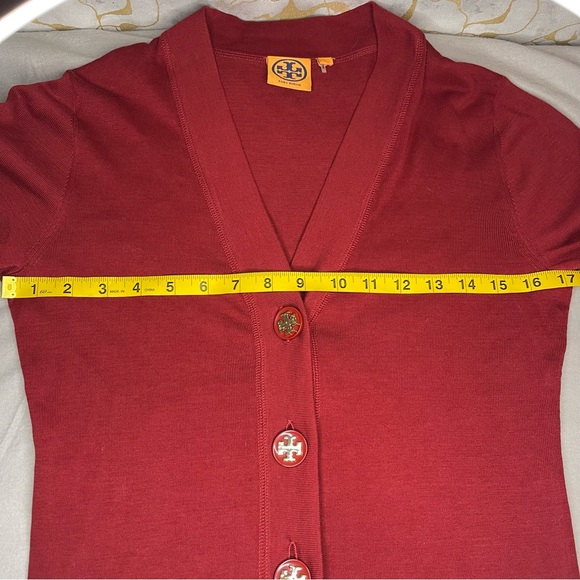 Tory Burch Red Cotton Cardigan Sweater Women's Size S - Picture 3 of 7